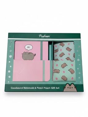 Pusheen Pink Notebook and Pencil Pouch Set